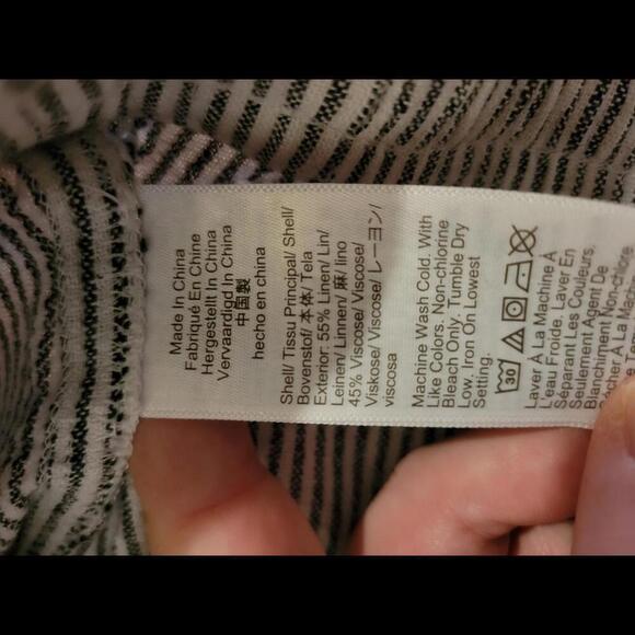 J CREW XXS Black & white stripe linen casual shorts - Picture 4 of 4